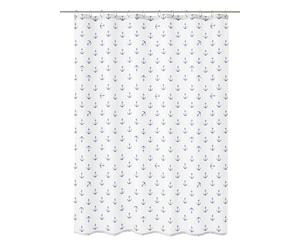 Kleine Wolke Anchor Fabric Shower Curtain Dark Blue 180 x 180 cm