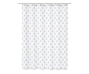 Kleine Wolke Anchor Fabric Shower Curtain Dark Blue 240 x 180 cm