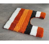 Kleine Wolke Bilbao WC Doormat 50x50 Orange Grey White 25mm U-Shape