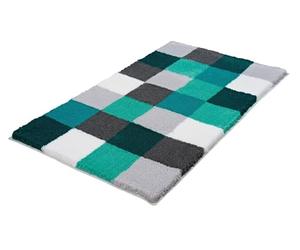 Kleine Wolke "Caro" Bath rug, Green/Grey, 85 x 150 cm