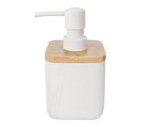 Kleine Wolke Crossover soap dispenser, accessories, colour: white, material: polyresin, bamboo