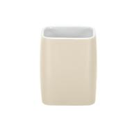 Kleine Wolke Toothbrush Holder Cubic in Nature, Stone, Ecru, 7.4 x 9.1 x 7.4 cm