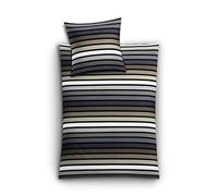 Kleine Wolke "Rimini” Bedding Duvet Cover Set, mako satin, taupe, 155 x 220 cm