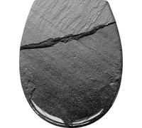 Kleine Wolke Slate Toilet seat with Soft-Close Mechanism, Colour: Slate, Material: duroplast, Dimensions: 37 x 45 cm