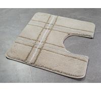 Kleine Wolke TODAY WC Mat Macadamia Beige Check Pattern 55x55 cm Soft Shag