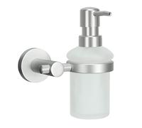 Kleine Wolke Wall-mounted soap dispenser, Aluminium Glass, Milky, Länge 15,1 x Breite 9,2 x Höhe 16,1 cm