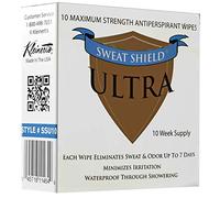Kleinerts Sweat Shield Ultra Antiperspirant - Clinical Strength Reduce Up To 7-Days Per Use (10 Wipes) Box.