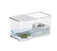 Kleines Schildkrötenbecken, weiß Schildkrötenaquarium, Lebensraum für Schildkrötenaquarien mit Sonnenplattform | Aquatisches Schildkrötenaquarium, Lebensraum 30.5 x 29.7 x 18.3 cm