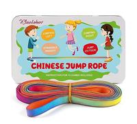 KLEINTOBER I Gummitwist I Rubber Jumping I Twister I Indoor and Outdoor Toys I Chinese Rope I With Instructions for Games I for Girls & Boys, Perfect as Gifts