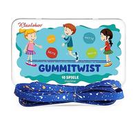 KLEINTOBER Premium Jumping Rubber for Kids I Toy for Indoor and Outdoor I Blue Band with Instructions for Games I Ideal for Birthday Parties