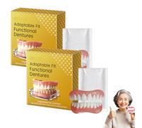 Klenimore Dentures, Klenimore Full Dentures, Silicone Reline Denture Set, Full Denture Set with Strong Suctiond, Suction-Fit Complete Denture, Soft and Comfortable (2PCS)