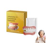 Klenimore Dentures, Klenimore Full Dentures, Silicone Reline Denture Set, Full Denture Set with Strong Suctiond, Suction-Fit Complete Denture, Soft and Comfortable (1PC)