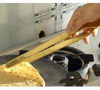 KLEO Brass Tongs for Kitchen for Frying - Chimta for Kitchen Use, Roti Chapati Tool for Dining, Brass Utensils, Antique Desi Peetal Chimta Pakad for Rasoi