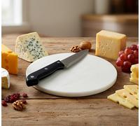 KLEO Marble Chopping Board, White, 9" Round