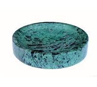 KLEO Natural Stone Soap Dish Soap Holder Bath Accessories For Bathroom, Tub or Wash Basin Accessories - Round - Green