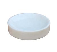 KLEO Natural Stone Soap Dish Soap Holder Bath Accessories For Bathroom, Tub or Wash Basin Accessories - Round - White