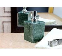 KLEO Soap/Lotion Dispenser - Made of Natural Stone in Brown Green Black White Color - Bathroom Accessories Bath Set (Green)