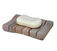KLEO Stonkraft Natural Water Absorbent & Rigged Soap Dish Soap Holder made of Natural Rainbow Stone - Unique Bath Bathroom Accessories (Vertically Ridged)