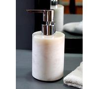 KLEO Top Ten Xmas for Home Soap/Lotion Dispenser - Made of Genuine Indian Marble in White Color - Luxury Bathroom Accessories Bath Set