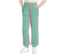 Kleoque Kids Jogging Trousers Elastic Waist Long Pants Striped Color Blocking Acitve Athletic Running Sweatpants Loungewear Bottoms Sleepwear #01Hot Pink 9-10 Years