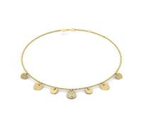 KLEORA AURORA Modern Electrum™ Diamond Disc Station Bracelet