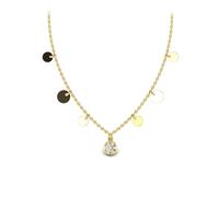 KLEORA AURORA Modern Electrum™ Diamond Disc Station Necklace