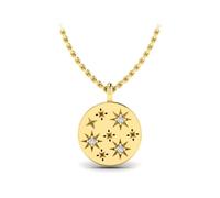 KLEORA AURORA Modern Electrum™ Diamond Star Burst Disc Pendant