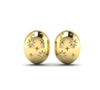 KLEORA AURORA Modern Electrum™ Diamond Star Burst Half Hoop Earrings