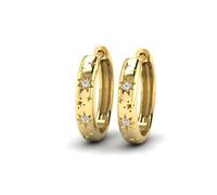 KLEORA AURORA Modern Electrum™ Diamond Star Burst Hoop Earrings