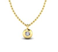 KLEORA AURORA Modern Electrum™ Miracle Plate Diamond Circle Pendant