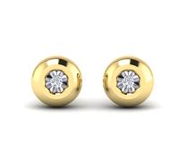 KLEORA AURORA Modern Electrum™ Miracle Plate Diamond Circle Stud Earrings