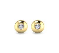 KLEORA AURORA Modern Electrum™ Miracle Plate Diamond Sphere Stud Earrings