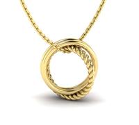 KLEORA CONTORTO Modern Electrum™ Rope & Polished Circle Pendant