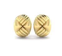 KLEORA LINEA Modern Electrum™ Textured Oval Stud Earrings