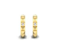KLEORA PYRAMID Modern Electrum™ Diamond Pyramid Hoop Earrings