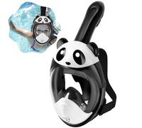 KLERICER Kids Snorkel Mask Full Face Cute Animals Shape 180° Panoramic View Full Face Diving Mask Wider Breathing Tube Anti-Fog and Top