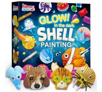 Klever Kits 12 Kids Sea Shell Painting Kit-Glow in The Dark-Arts & Crafts for Boys and Girls Ages 6-12, Art Supplies, Kids Craft Paint Kits, Creative Art Toys for Birthday Party Gift