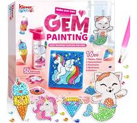 Klever Kits 16 pcs Gem Art, Diamond Painting Unicorn Keychain Kits for Kid | Arts and Crafts for Girls Ages 6 7 8 9 10 11 12, Unicorn Diamond Art Craft Kits, Creative Girls Toys Birthday Presents