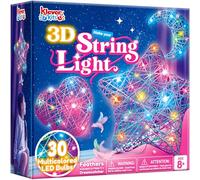 Klever Kits 3D String Art Kit for Kids,Arts and Crafts for Kids Ages 8 9 10 11 12,DIY Lantern Craft Set for Boys Girls,Light Up String Light Toy with 30 Multi-Colored LED Bulbs,Perfect Birthday Gifts