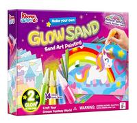 Klever Kits GlowSand Sand Art Kits for Kids, Glow in The Dark Sand Painting with 14 Colors, 6 Fantasy Templates & 4 DIY Sheets, Arts and Crafts, Gifts for Girls Ages 5+