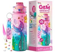 Klever Kits Mermaid Diamond Painting Water Bottle Craft Kit for Girls Ages 6-12, Decorate Your Own Bottle with Gems & Stickers, Creative Birthday Gift for Kids Age 6,7,8,9,10,11,12, Kids Activity Toy