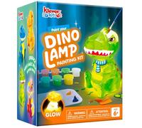 Klever Kits Paint Your Own Dinosaur Lamp Kit,Arts and Crafts for Kids Ages 6 7 8 9 10 11 12,DIY Night Light Painting Kit,Girls Crafts Kit,Dinosaur Toys Age 6+,Activities Art Supplies,Birthday Gifts