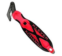 Klever X-Change KCJ-XC-30 (Wider Cut Head) - Safety Cutter Tool, Hook Blade Design - Box and Tape Cutter. Box Opener Tool with Integrated Eyelet for Secure Attachments