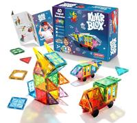 Kleverblox - Pack of 60 Magnetic Building Blocks for Children - Magnetic Building Blocks from 3 Years - Large Magnetic Tiles for Boys and Girls - Montessori Toy from 2 Years - STEM Magnetic Building