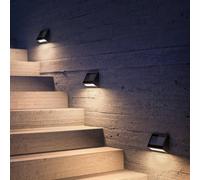 KLEWE ECOSTEP LED solar wall light, anthracite, 17 cm, IP65