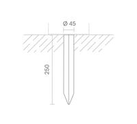 KLEWE ground spike for solar lights, length 25 cm, stainless steel