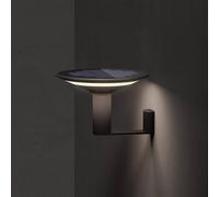 KLEWE LED solar wall lamp Keope, anthracite, Ø 21 cm, aluminium, IP65