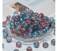 KLFHS Crackle Glass Beads Pink+Blue
