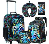KLFVB Kids Luggage for Boys Girls, Cute Rolling Wheels Suitcase for Toddler, Children Travel Carry on Suitcase, 5PCS Upgraded UV Game Luggage Set, One Size, 5pcs Upgraded Uv Game Luggage Set