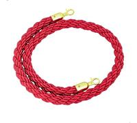 KLGFBDC 2m Red Rope Barrier - Twisted Hemp Cord for Effective Crowd Control & Queue Management Stanchion Rope with Hooks for Line Division & Event nization